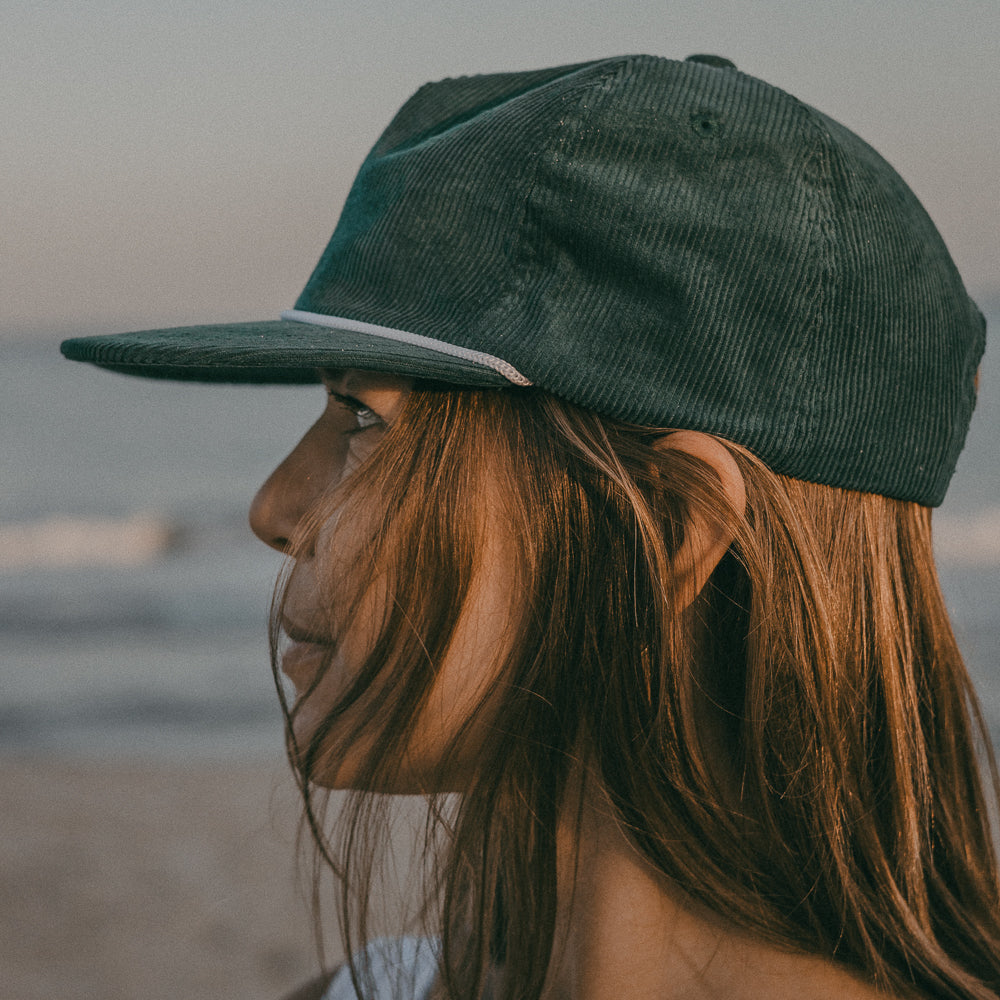 Concert Cap in Deep Teal Corduroy